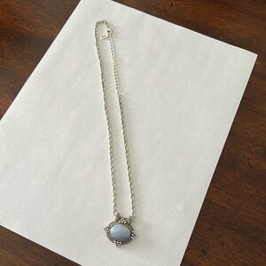 Silver and blue stone necklace - costume